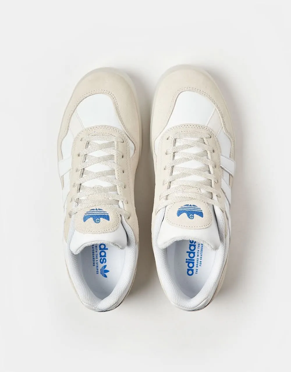 adidas Aloha Super Skate Shoes - Crystal White/White/Bluebird