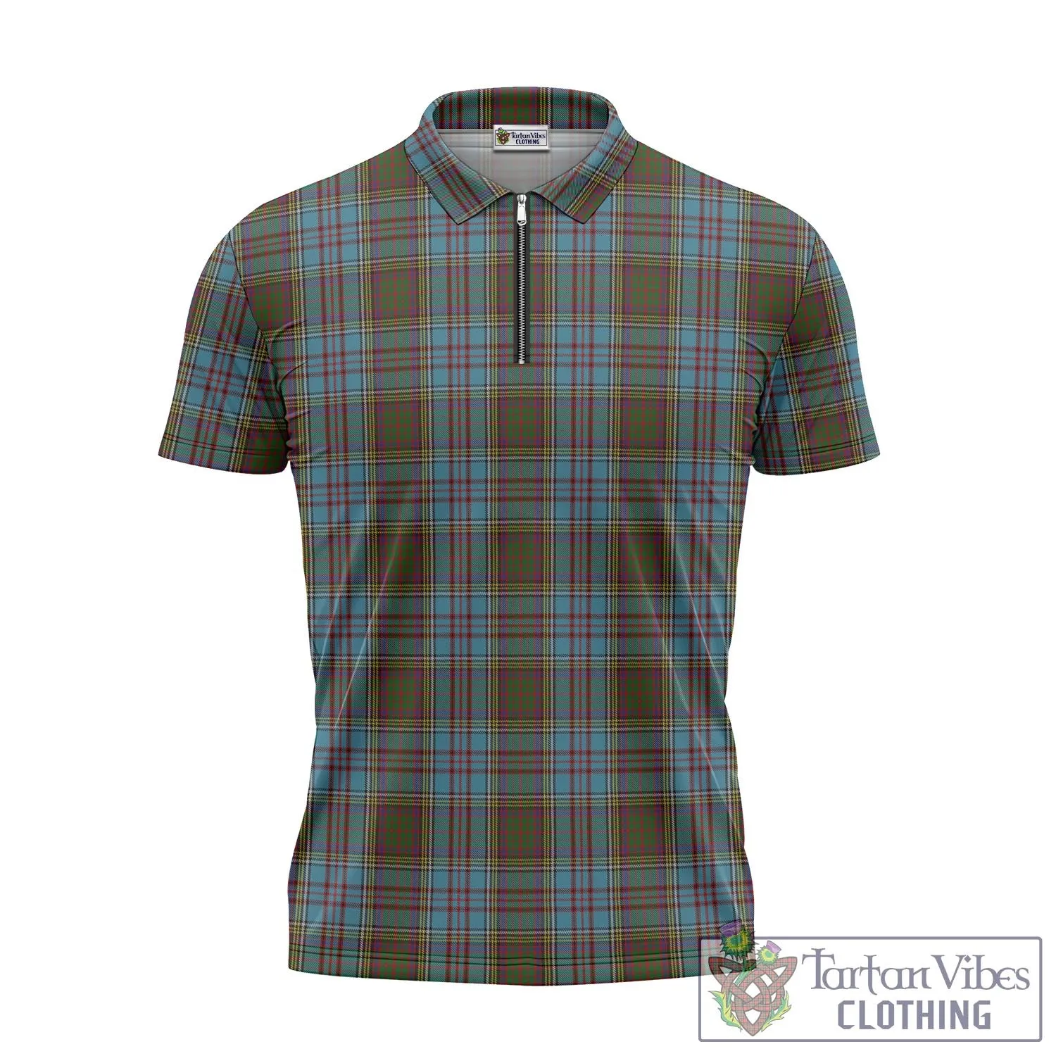 Anderson Tartan Zipper Polo Shirt