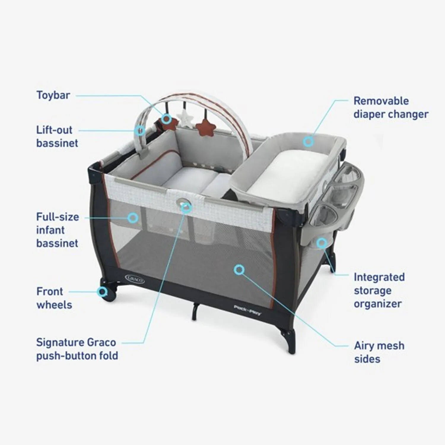 Baby Stroller with Car Seat Playard Diaper Bag Evenflo Travel System Combo Set