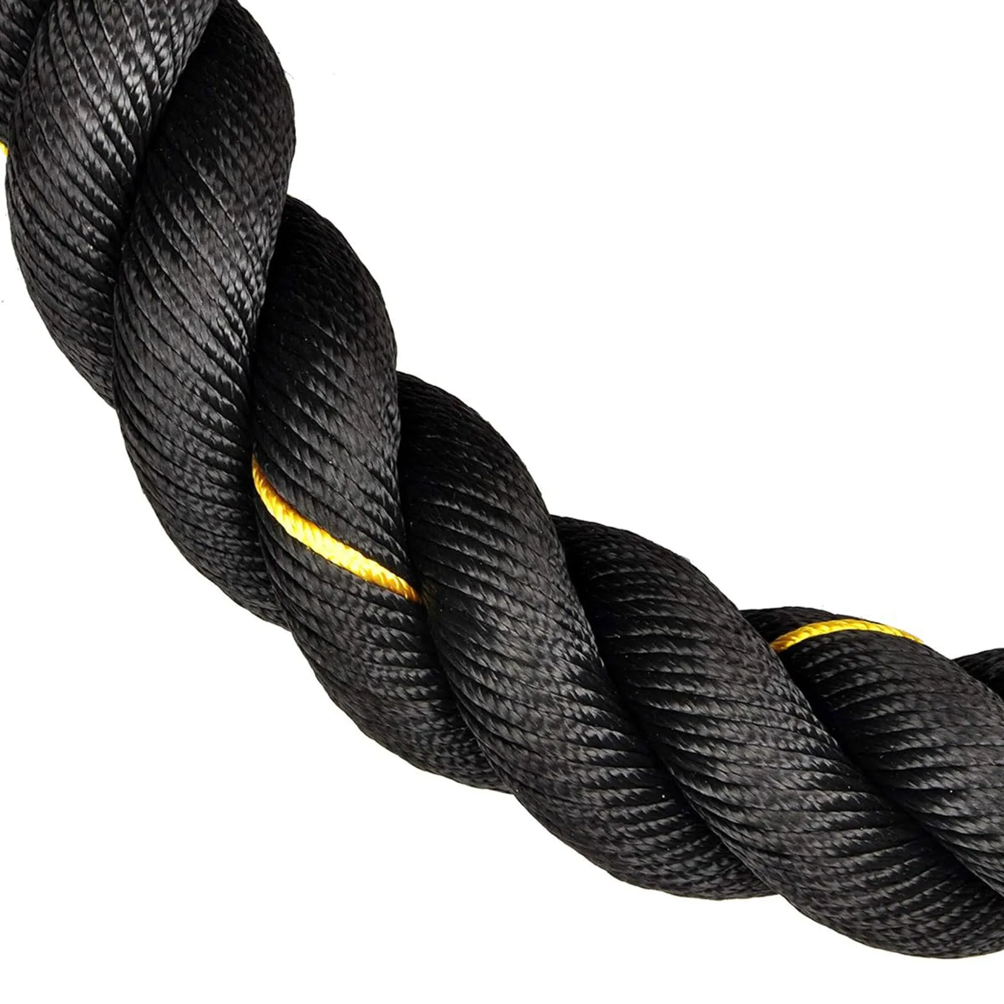 BalanceFrom 3 Strand Training Rope, Durable Workout Equipment, 30 Feet, Black