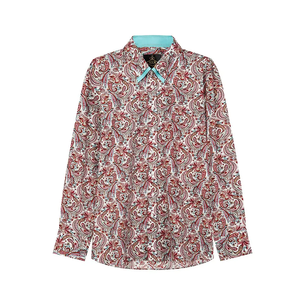 Customized Slim Autumn Long Sleeve Business Fashion Red Printed Shirt