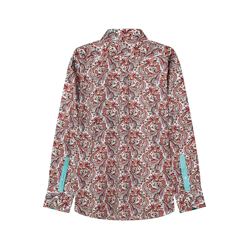 Customized Slim Autumn Long Sleeve Business Fashion Red Printed Shirt
