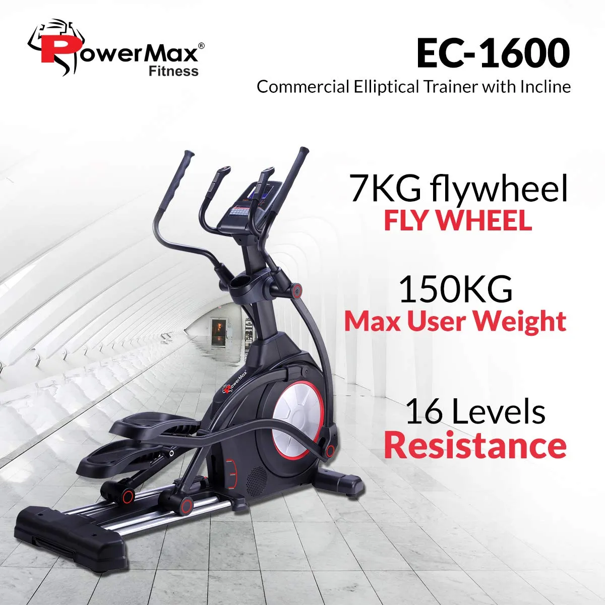 EC-1600 Commercial Elliptical Cross Trainer with Incline Designed for Gym