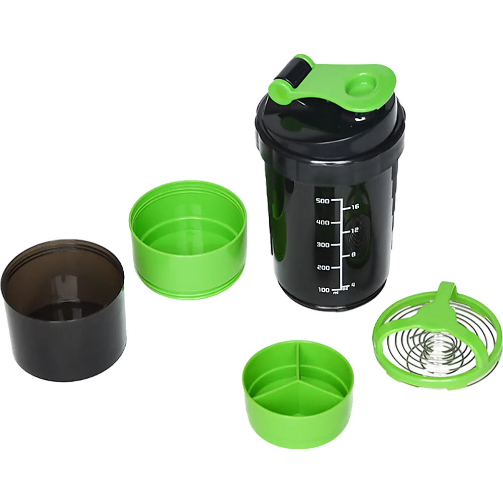 Leak-Proof 3-in-1 Protein Gym Shaker Mixer, 600ml, Set of 2