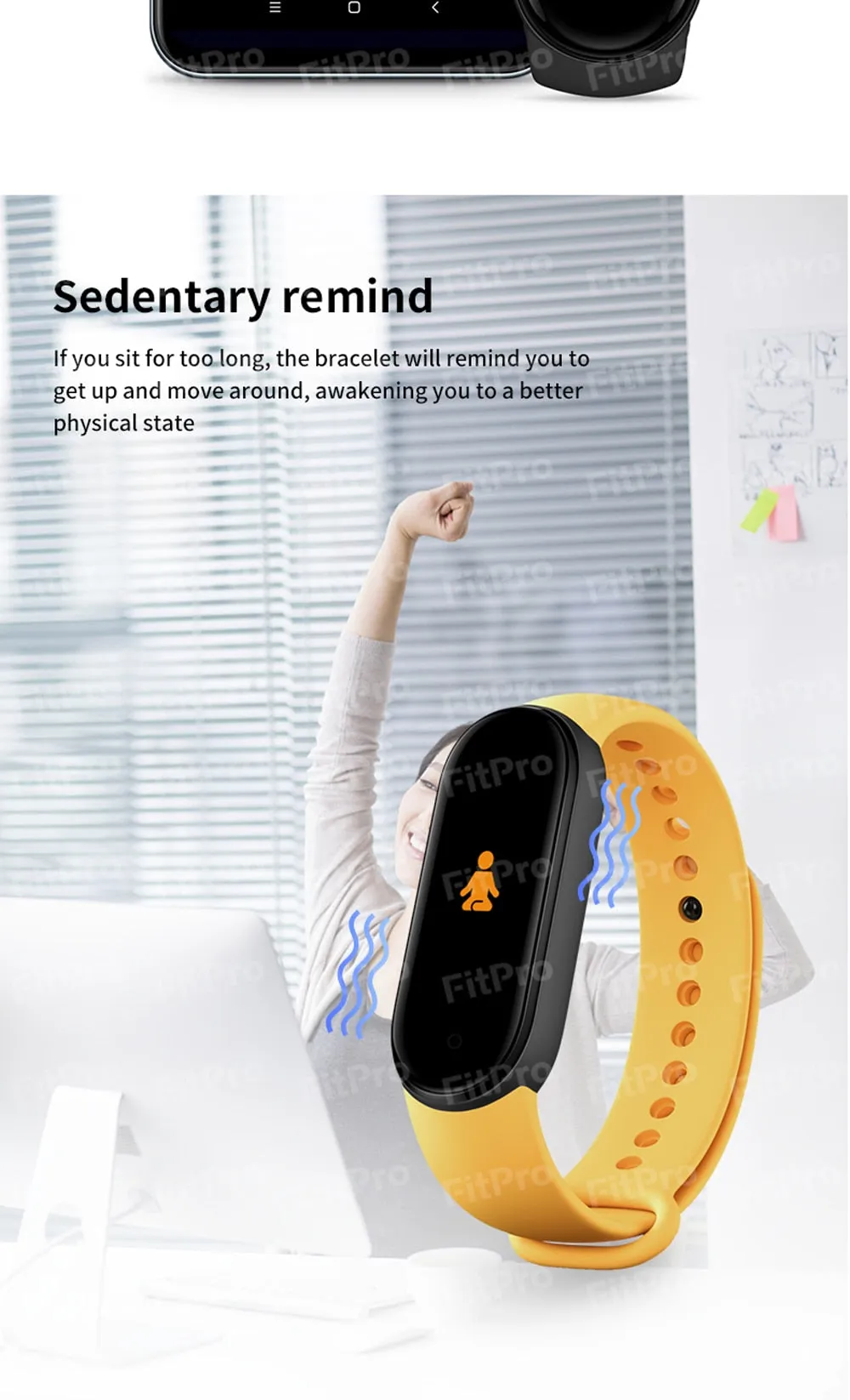 M6 Smart Fitness Watch (with Magnetic Charging Band, HR & BP, Find My Phone)