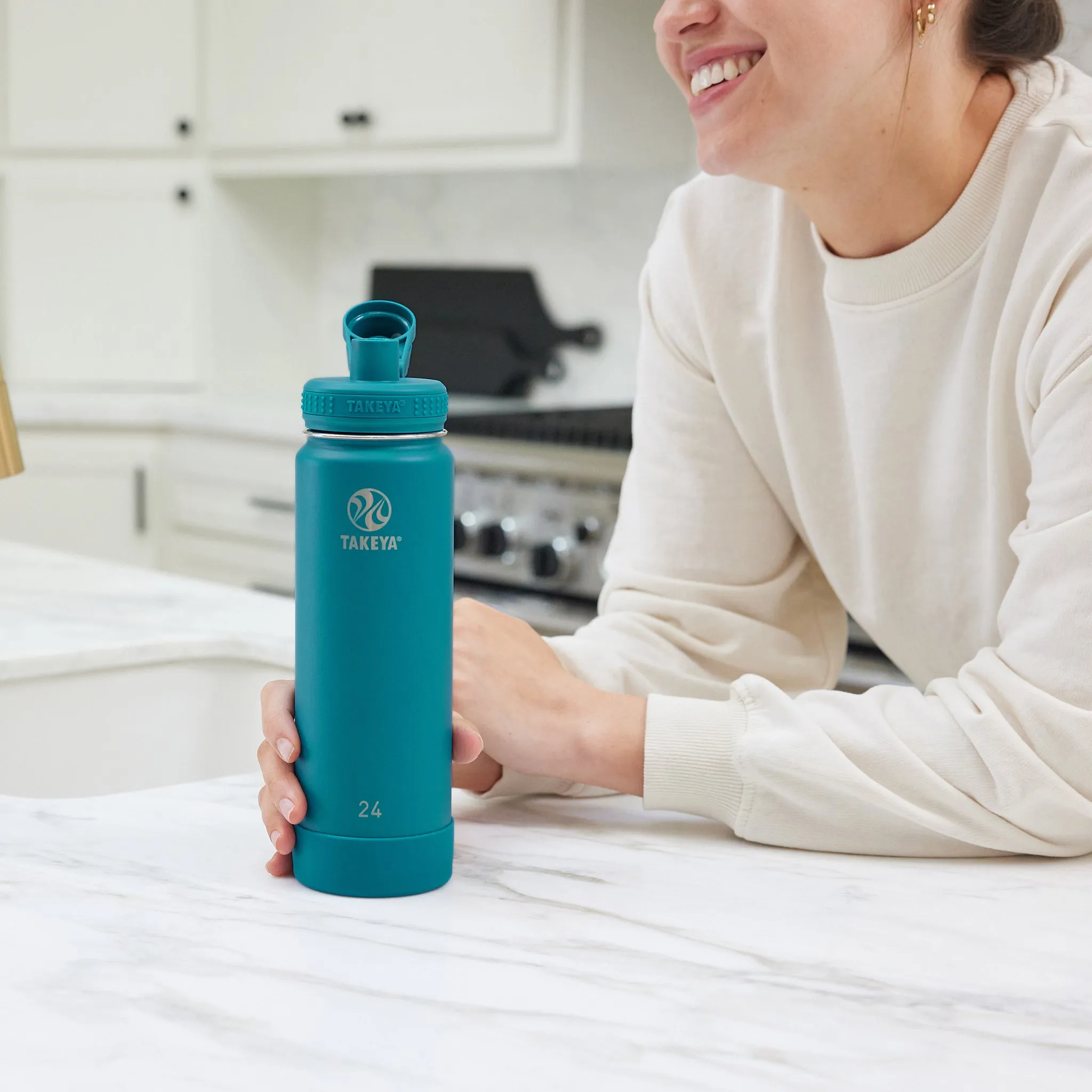 Mystic Blue Actives Water Bottle With Spout Lid