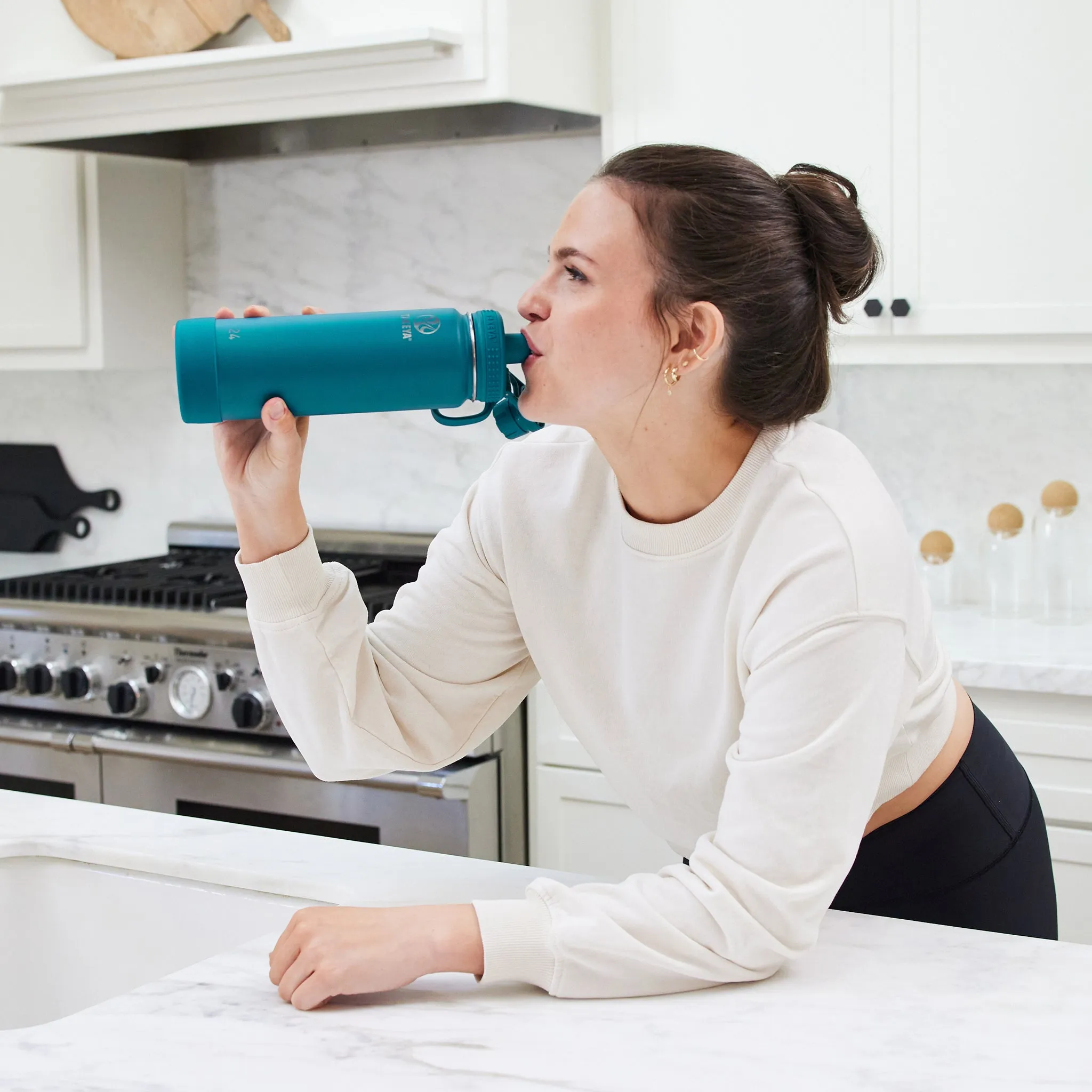 Mystic Blue Actives Water Bottle With Spout Lid