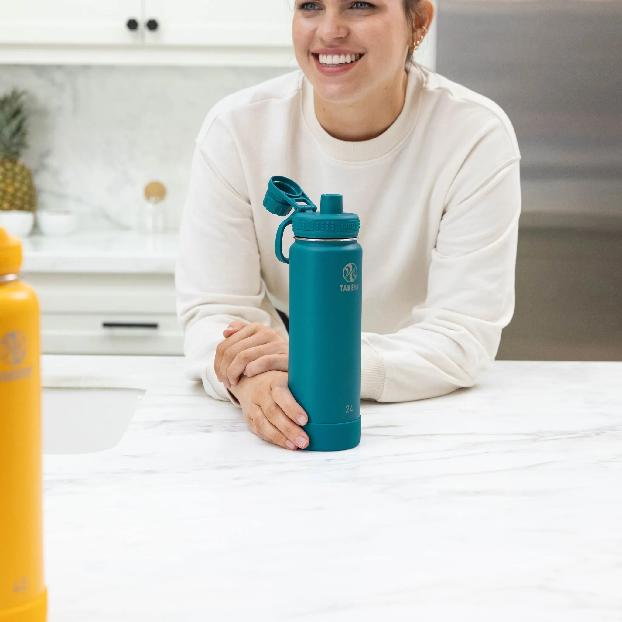 Mystic Blue Actives Water Bottle With Spout Lid