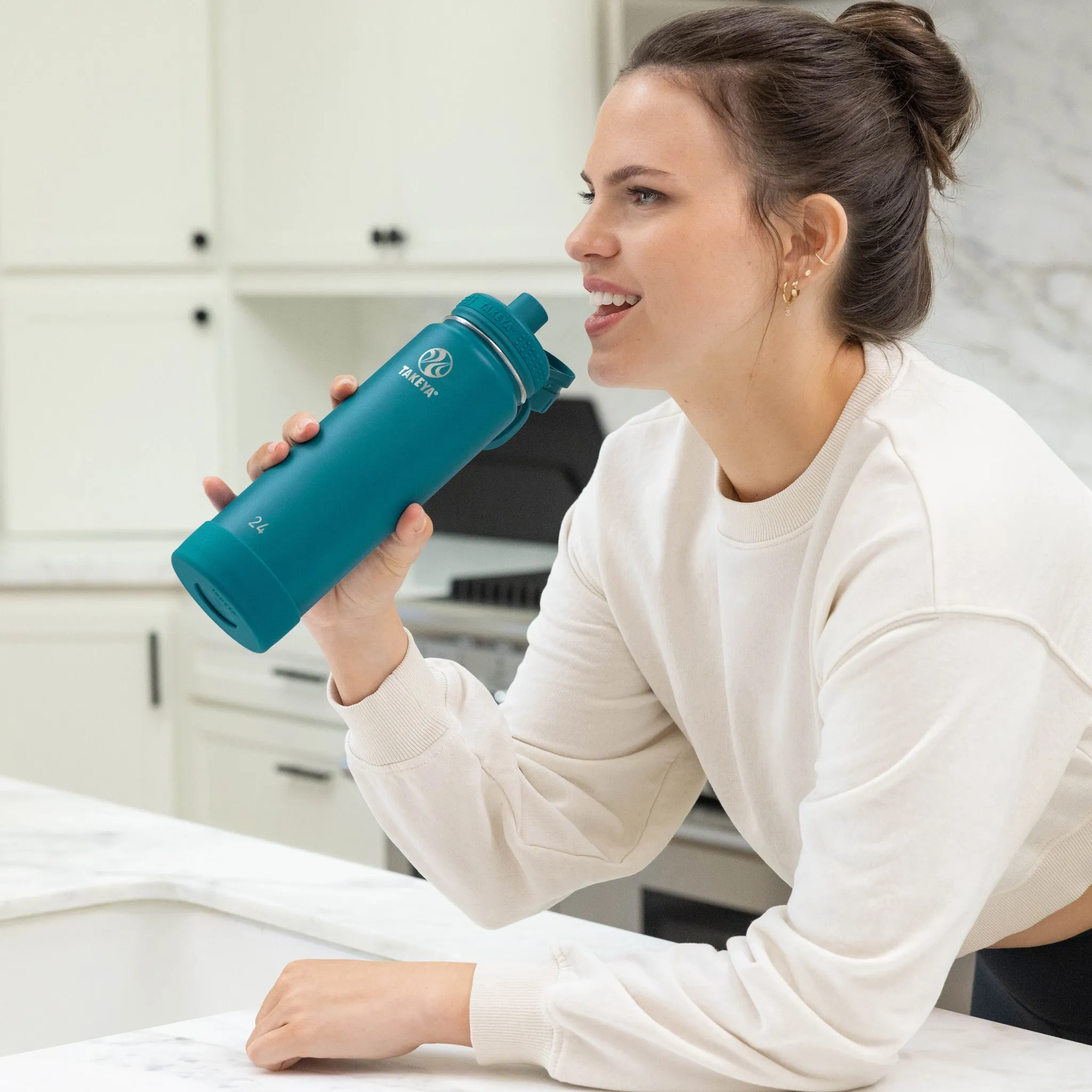Mystic Blue Actives Water Bottle With Spout Lid