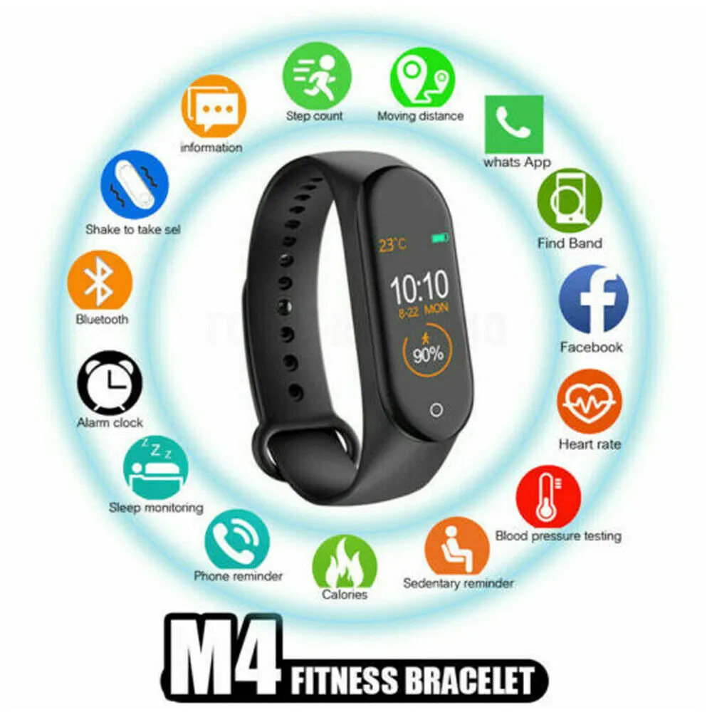 Smart Watch Band Blood Pressure Bracelet Wristband Fitness Tracker Heart Rate