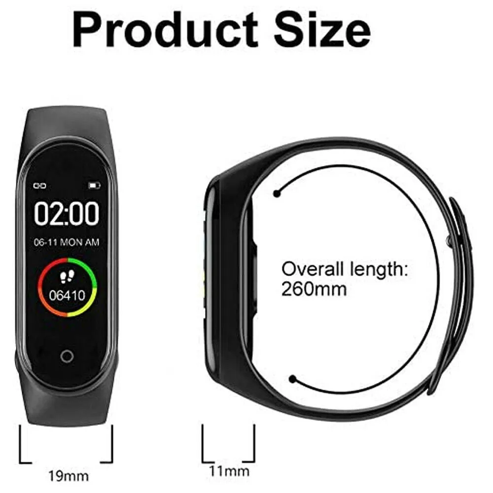 Smart Watch Band Blood Pressure Bracelet Wristband Fitness Tracker Heart Rate