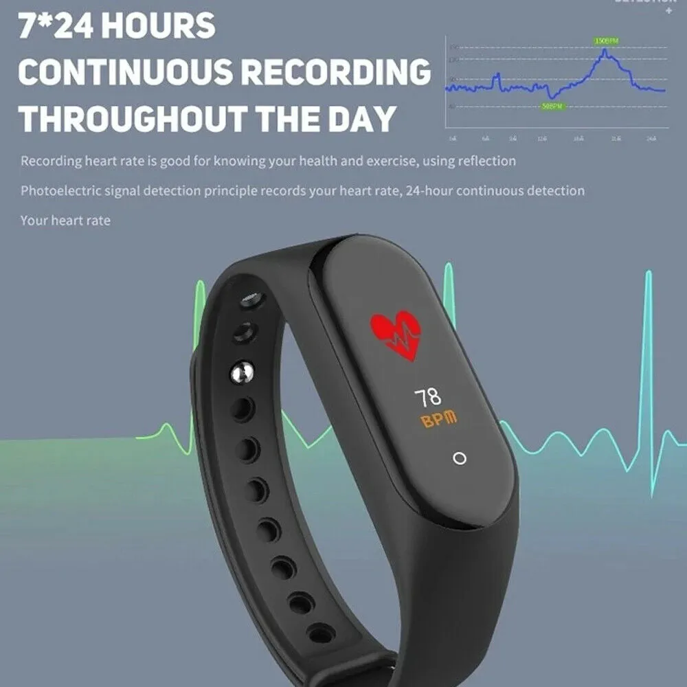 Smart Watch Band Blood Pressure Bracelet Wristband Fitness Tracker Heart Rate